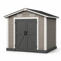 Abri de jardin en résine 257x262x256 cm gris et beige