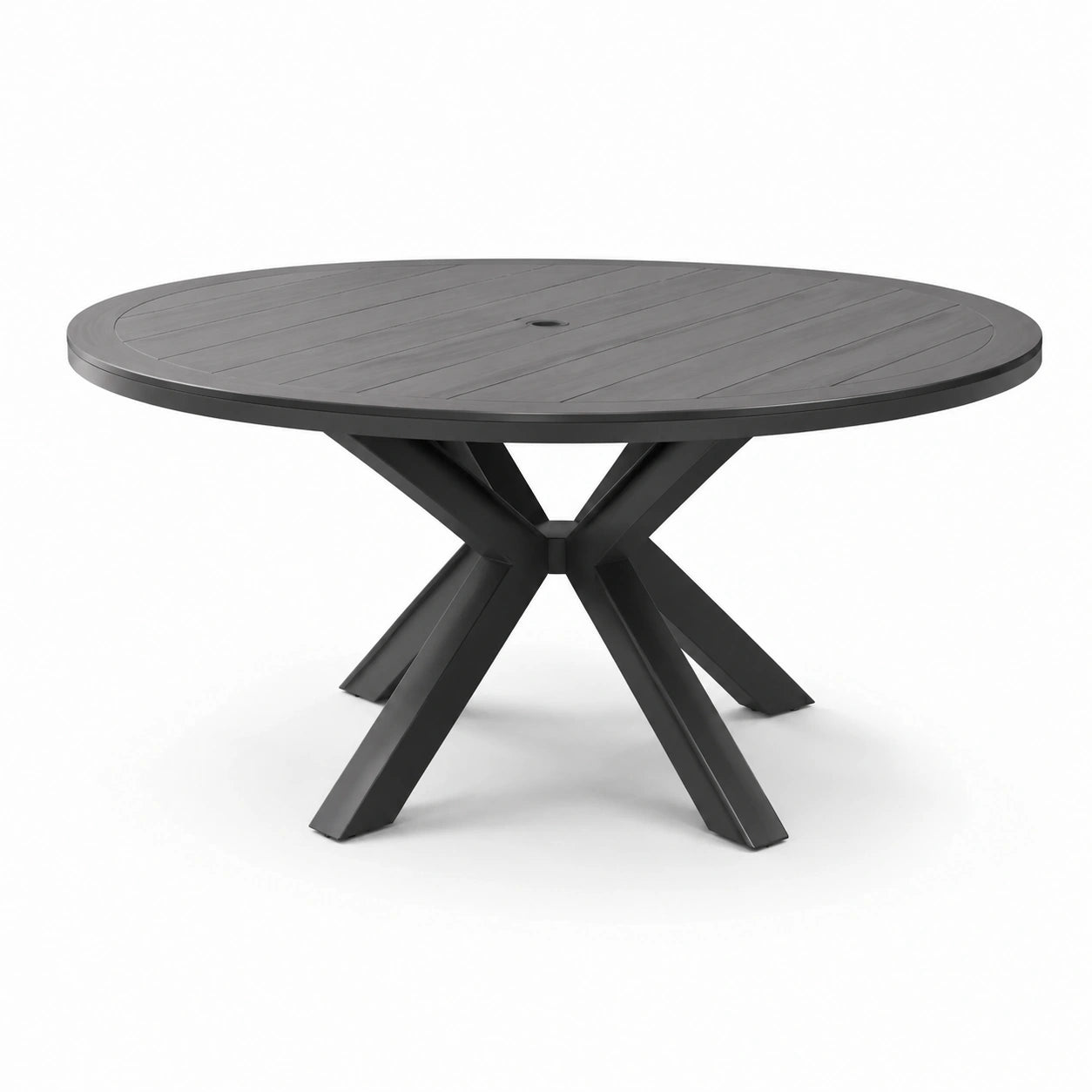 Table ronde en aluminium noir Ø140 cm