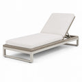 Chaise Longue Réglable en Aluminium et Rotin Synthétique Blanc 200x75x35 cm