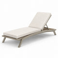 Chaise longue en aluminium avec coussins tissu beige, 195 cm