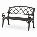 Banc de jardin en fer forgé noir, 120 cm