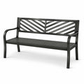 Banc de jardin en métal noir à motifs 128 cm