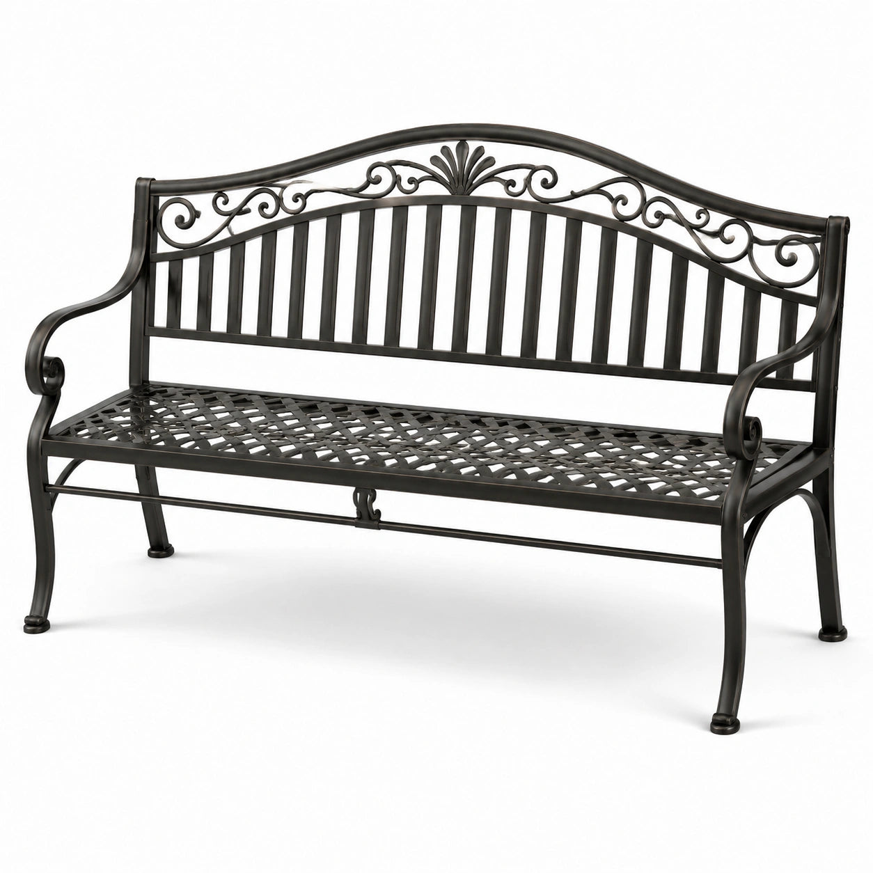 Banc en fer forgé noir 125 cm