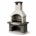 Barbecue en pierre avec grille en acier inoxydable 120x65x210 cm gris marbre