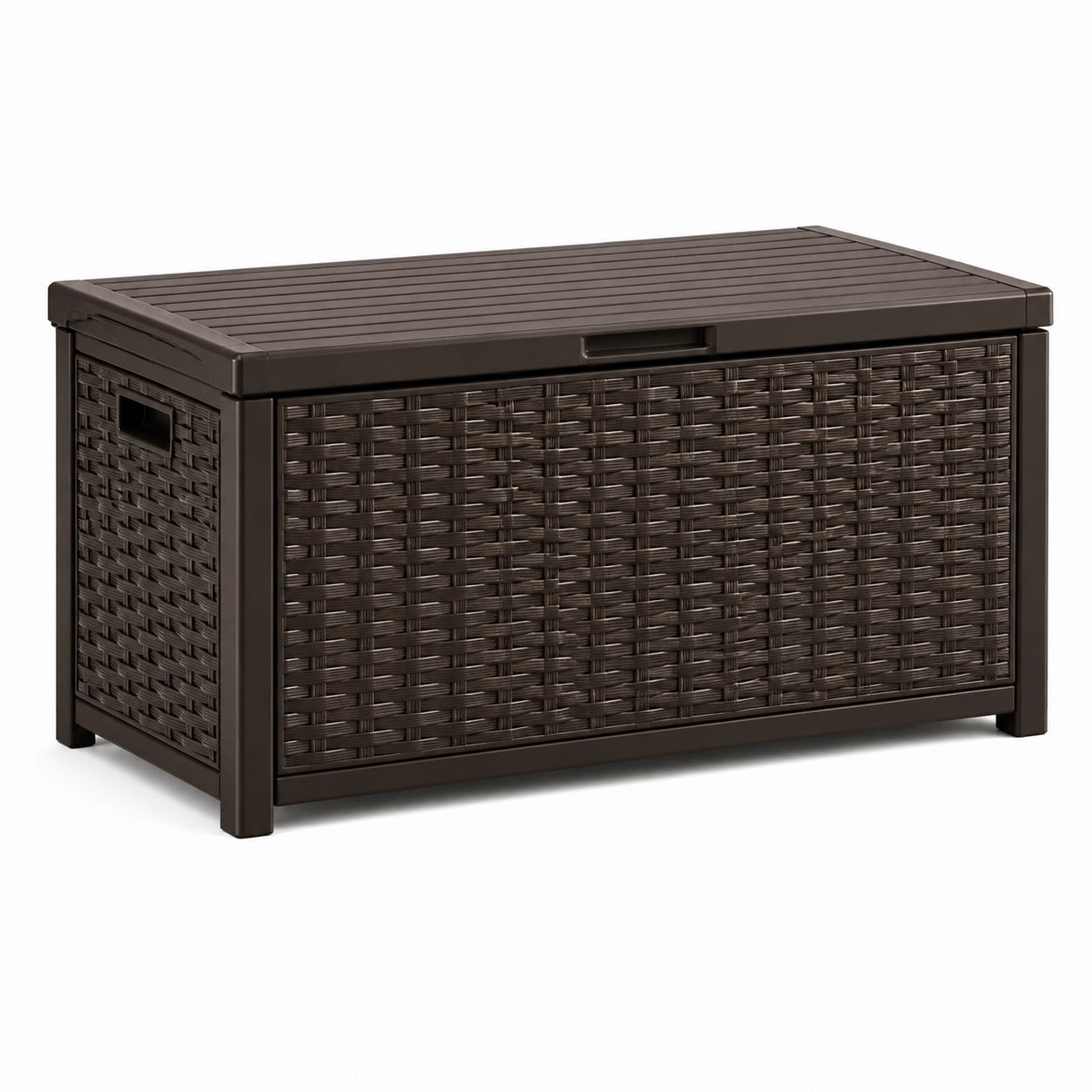 Coffre de rangement en plastique marron 117x45x57 cm