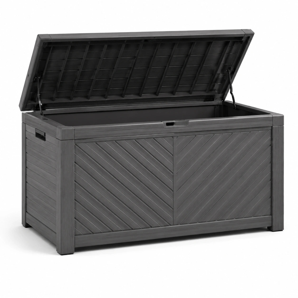 Coffre de rangement en plastique gris 120 cm