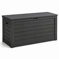Coffre de rangement extérieur en plastique anthracite avec poignées intégrées