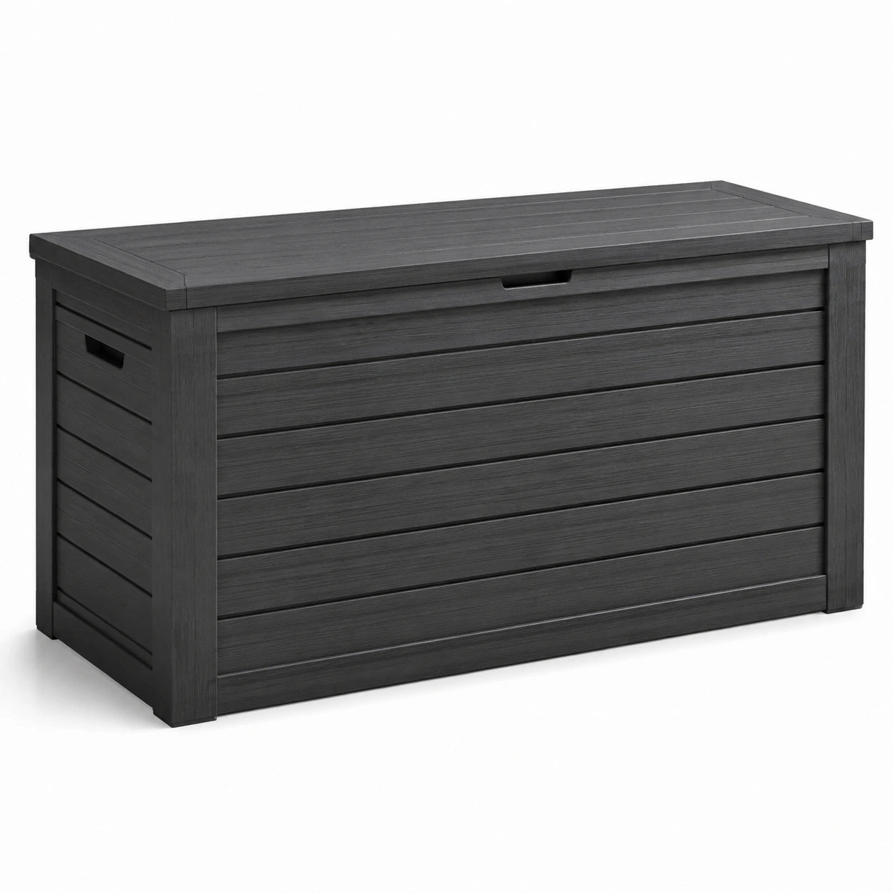 Coffre de rangement extérieur en plastique anthracite avec poignées intégrées