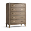 Commode en chêne avec poignées en alliage de zinc marron